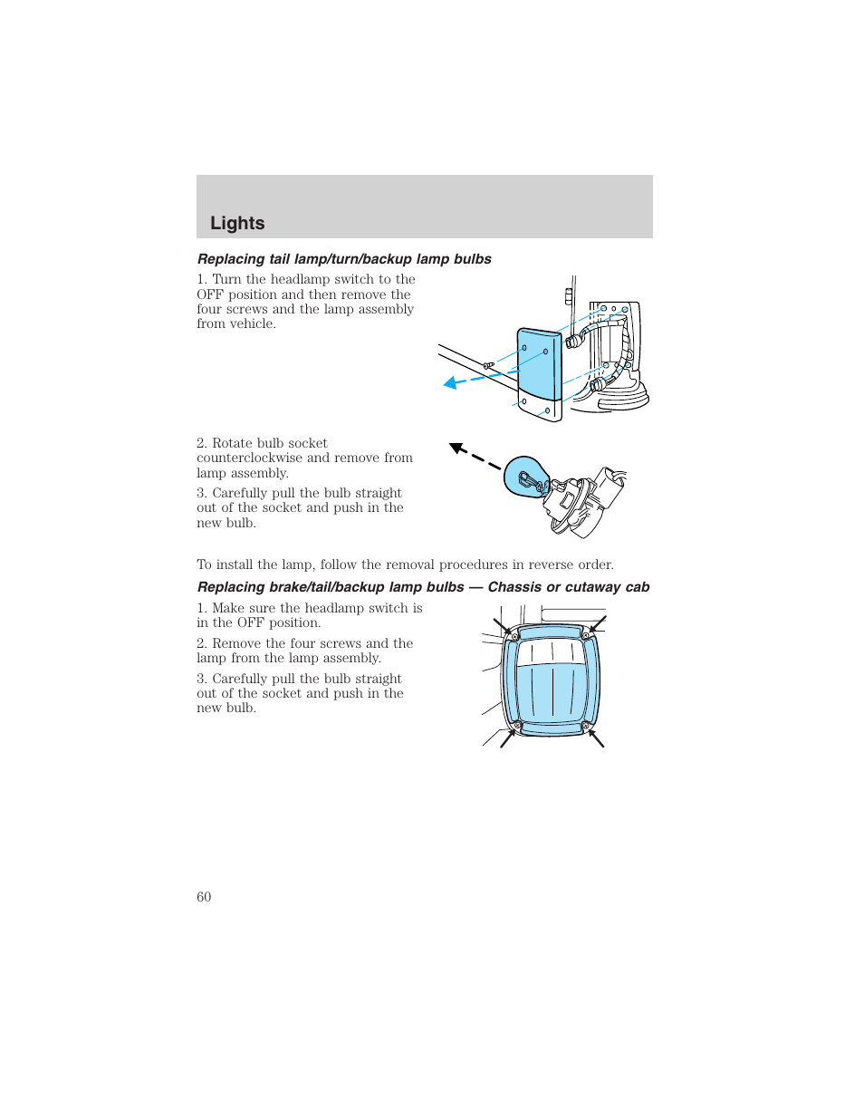 Lights | FORD 2003 E-550 v.1 User Manual | Page 60 / 232
