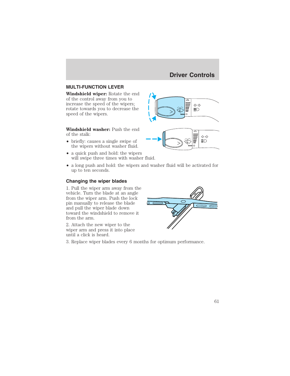 Driver controls | FORD 2003 E-550 v.1 User Manual | Page 61 / 232