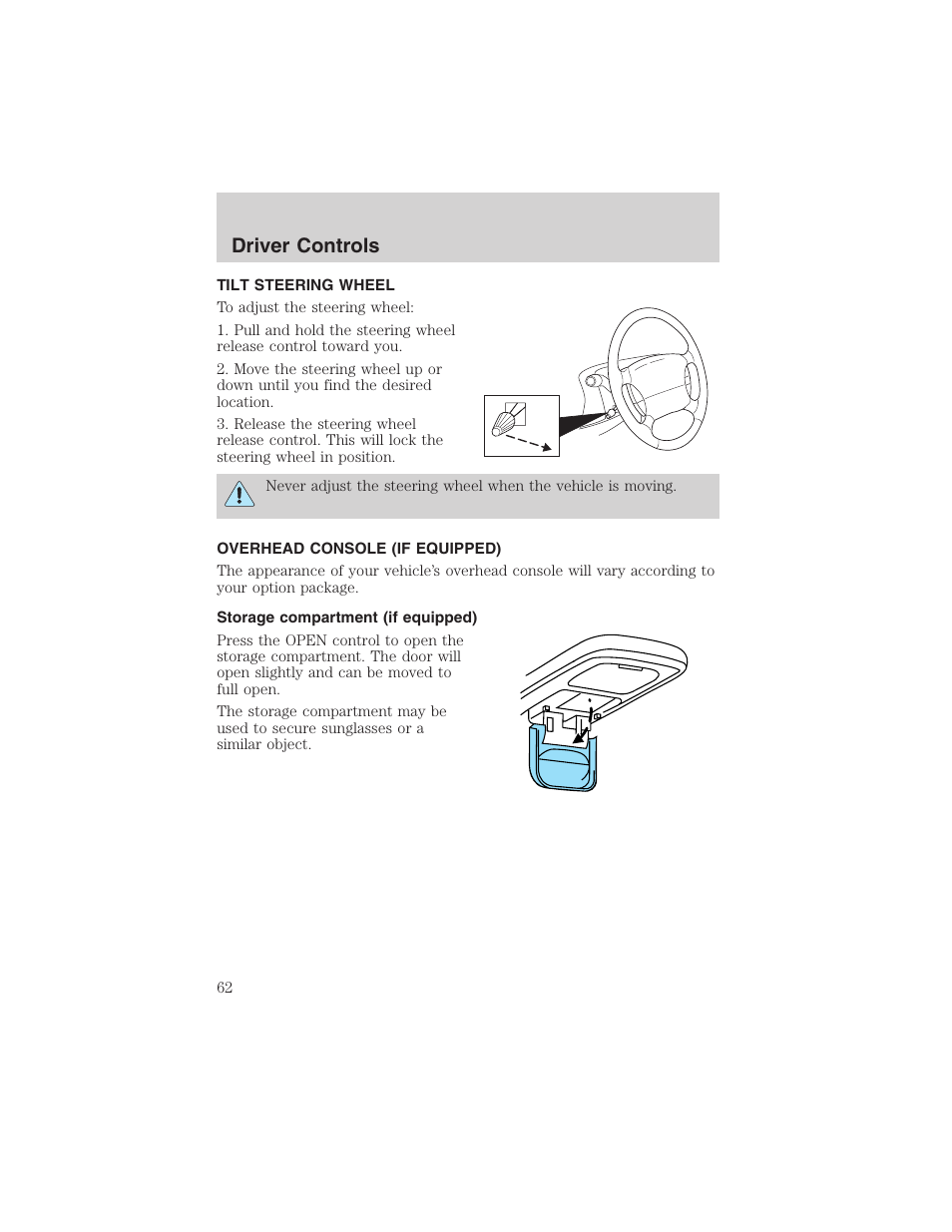 Driver controls | FORD 2003 E-550 v.1 User Manual | Page 62 / 232