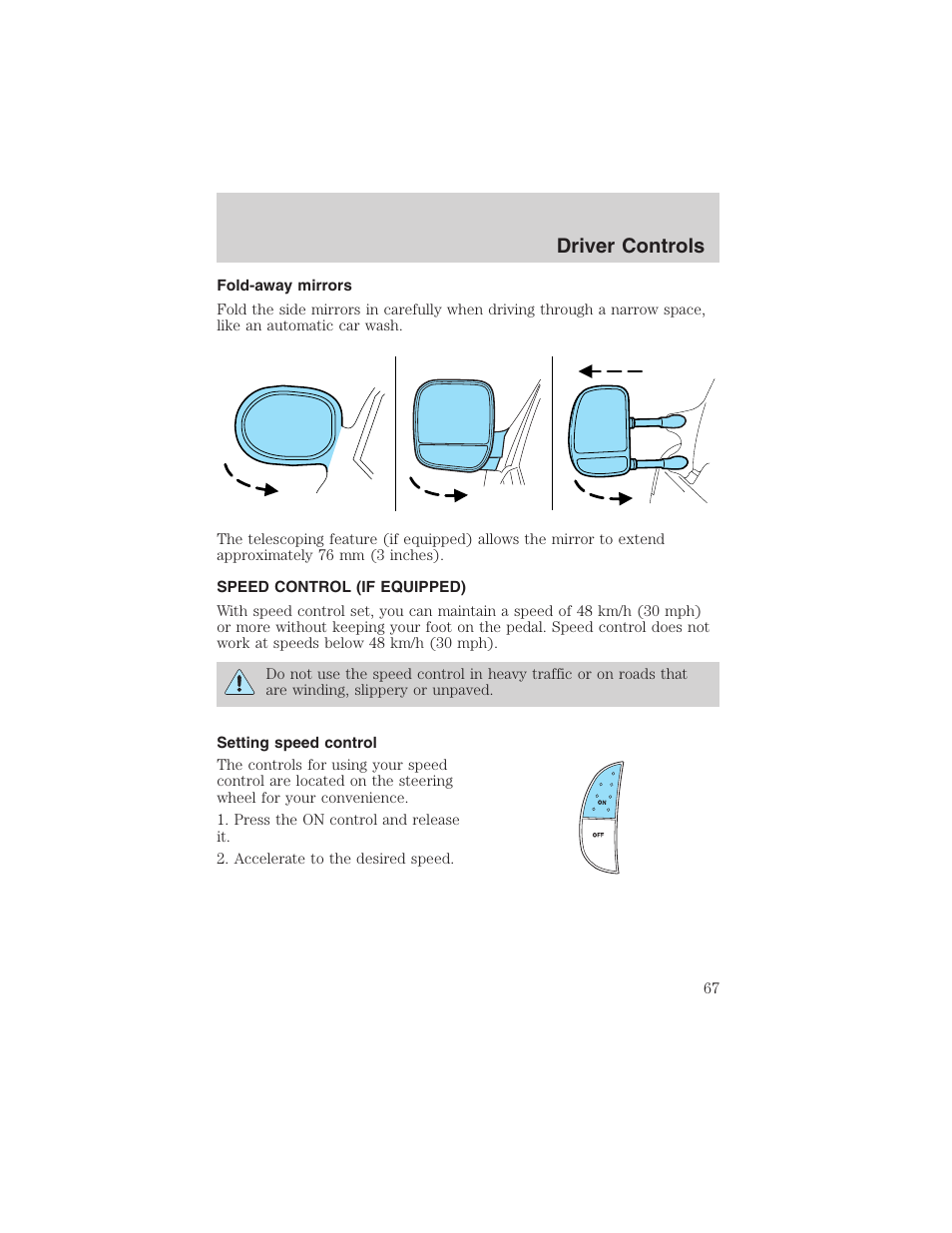 Driver controls | FORD 2003 E-550 v.1 User Manual | Page 67 / 232