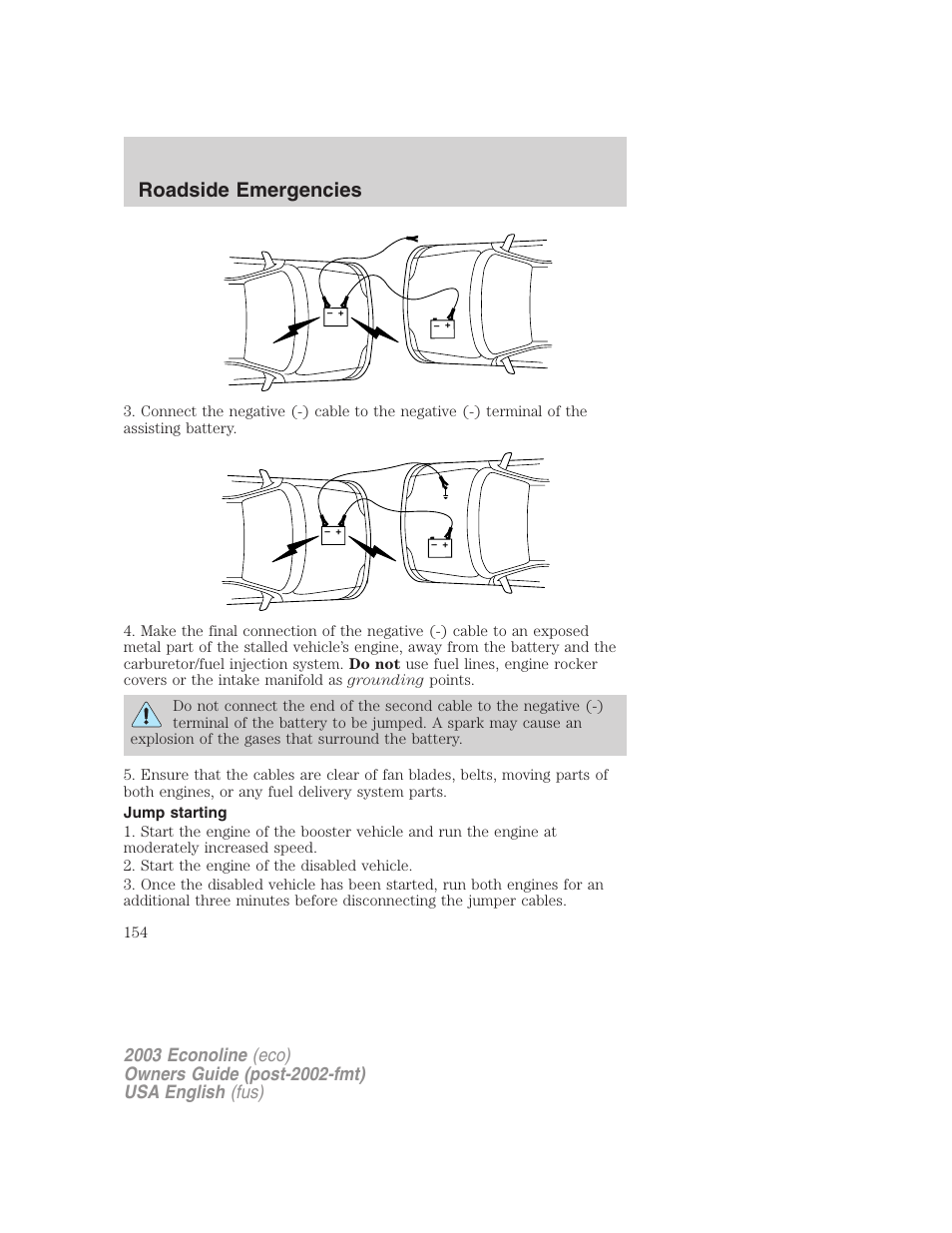 Roadside emergencies | FORD 2003 E-550 v.2 User Manual | Page 154 / 232