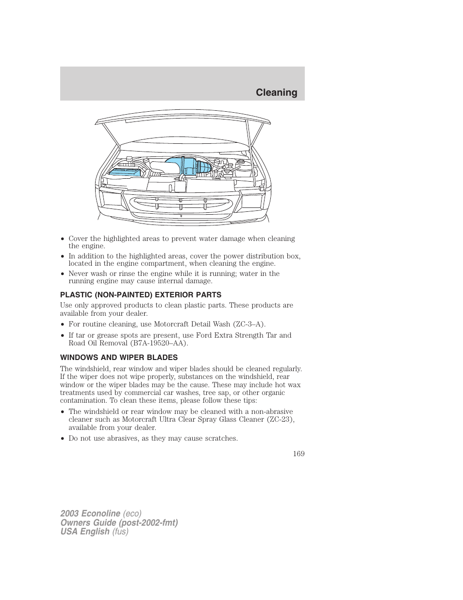 Cleaning | FORD 2003 E-550 v.2 User Manual | Page 169 / 232