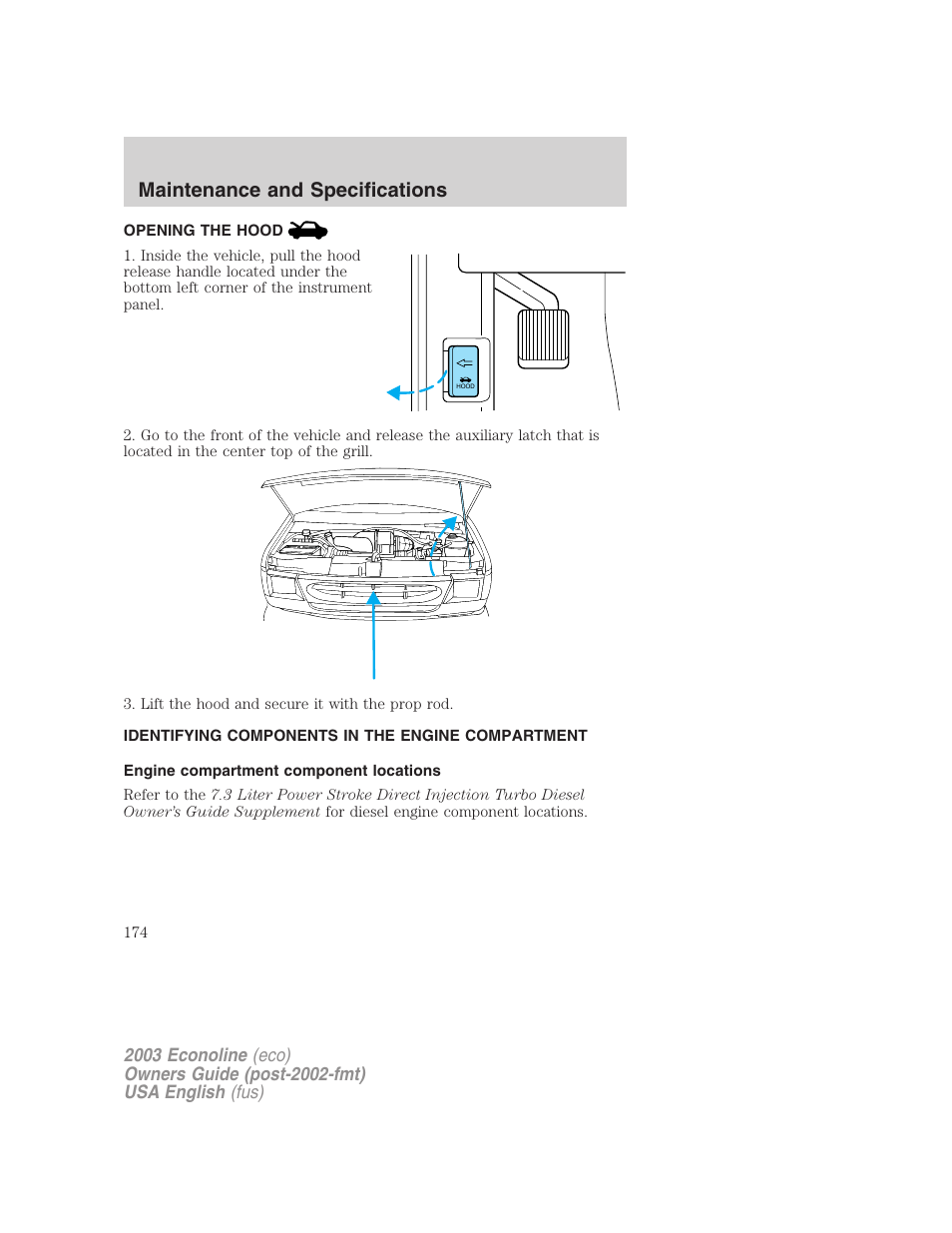 Maintenance and specifications | FORD 2003 E-550 v.2 User Manual | Page 174 / 232