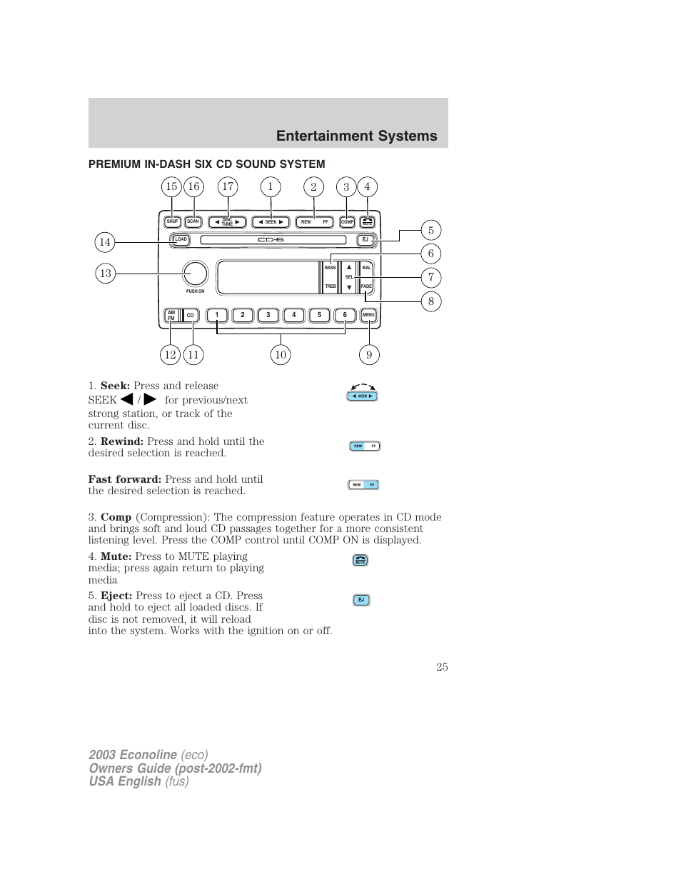 Entertainment systems | FORD 2003 E-550 v.2 User Manual | Page 25 / 232