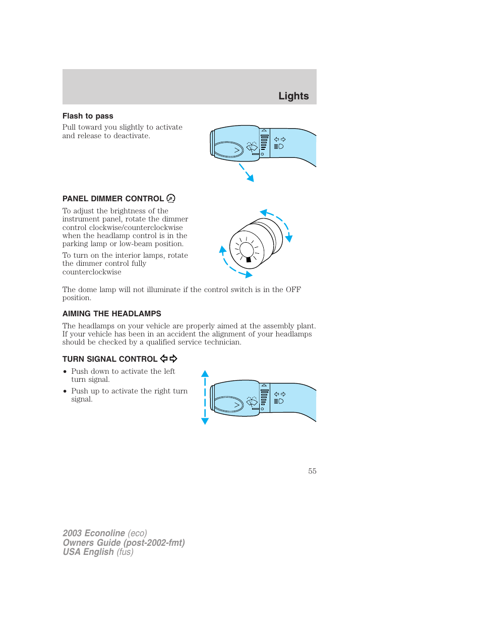 Lights | FORD 2003 E-550 v.2 User Manual | Page 55 / 232