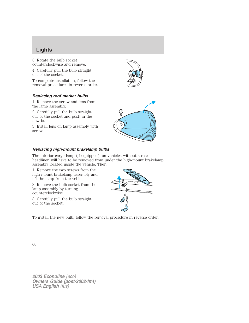 Lights | FORD 2003 E-550 v.2 User Manual | Page 60 / 232