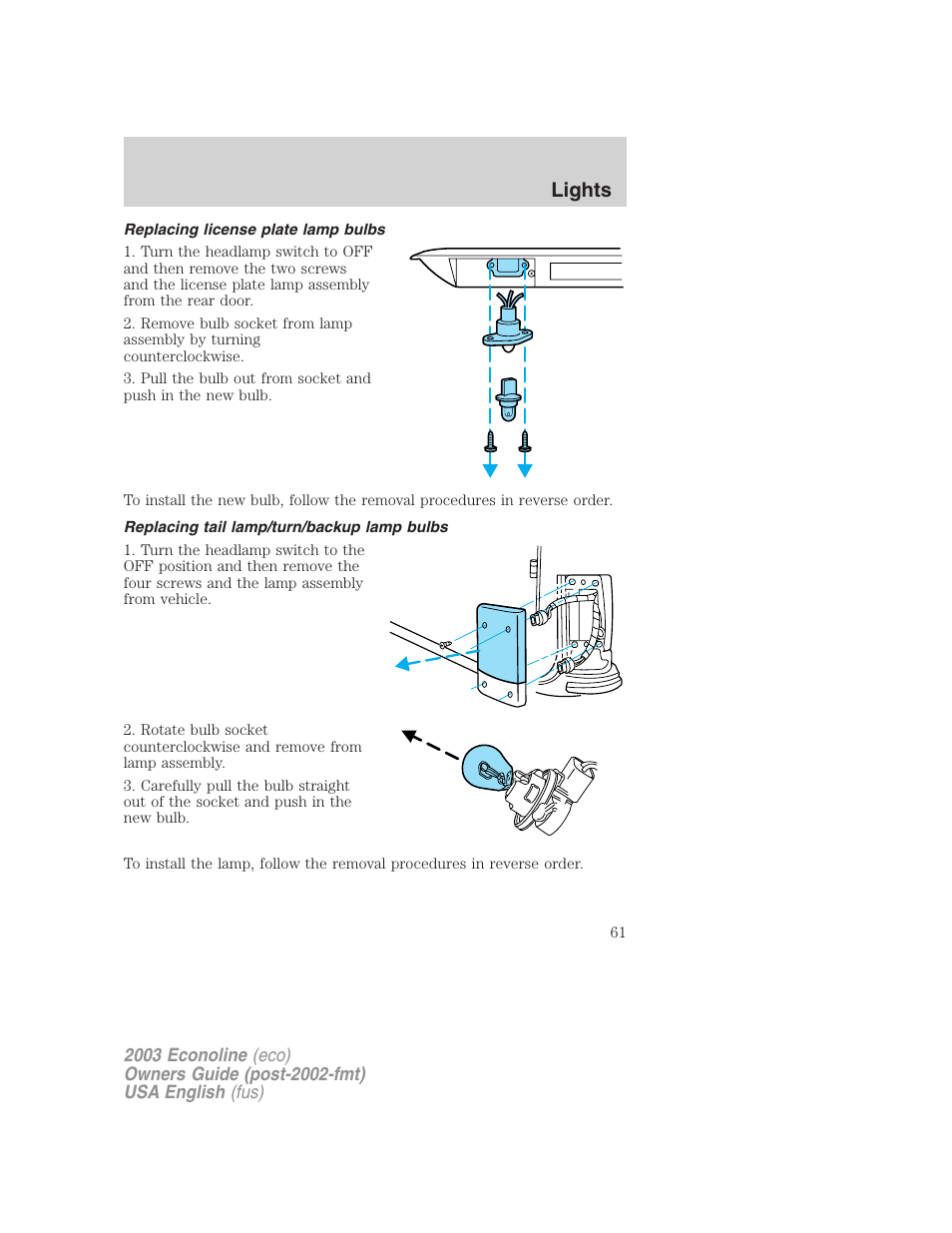 Lights | FORD 2003 E-550 v.2 User Manual | Page 61 / 232