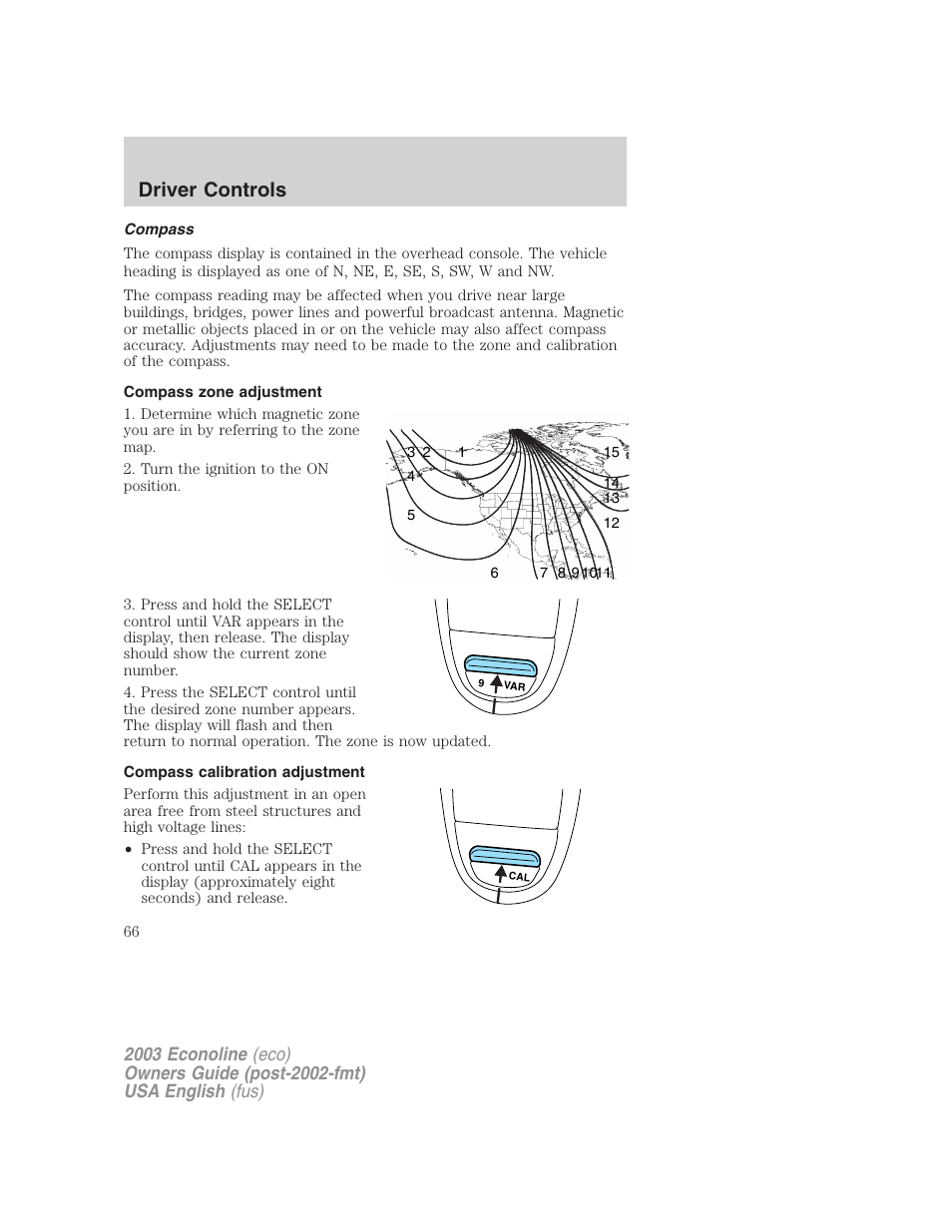 Driver controls | FORD 2003 E-550 v.2 User Manual | Page 66 / 232