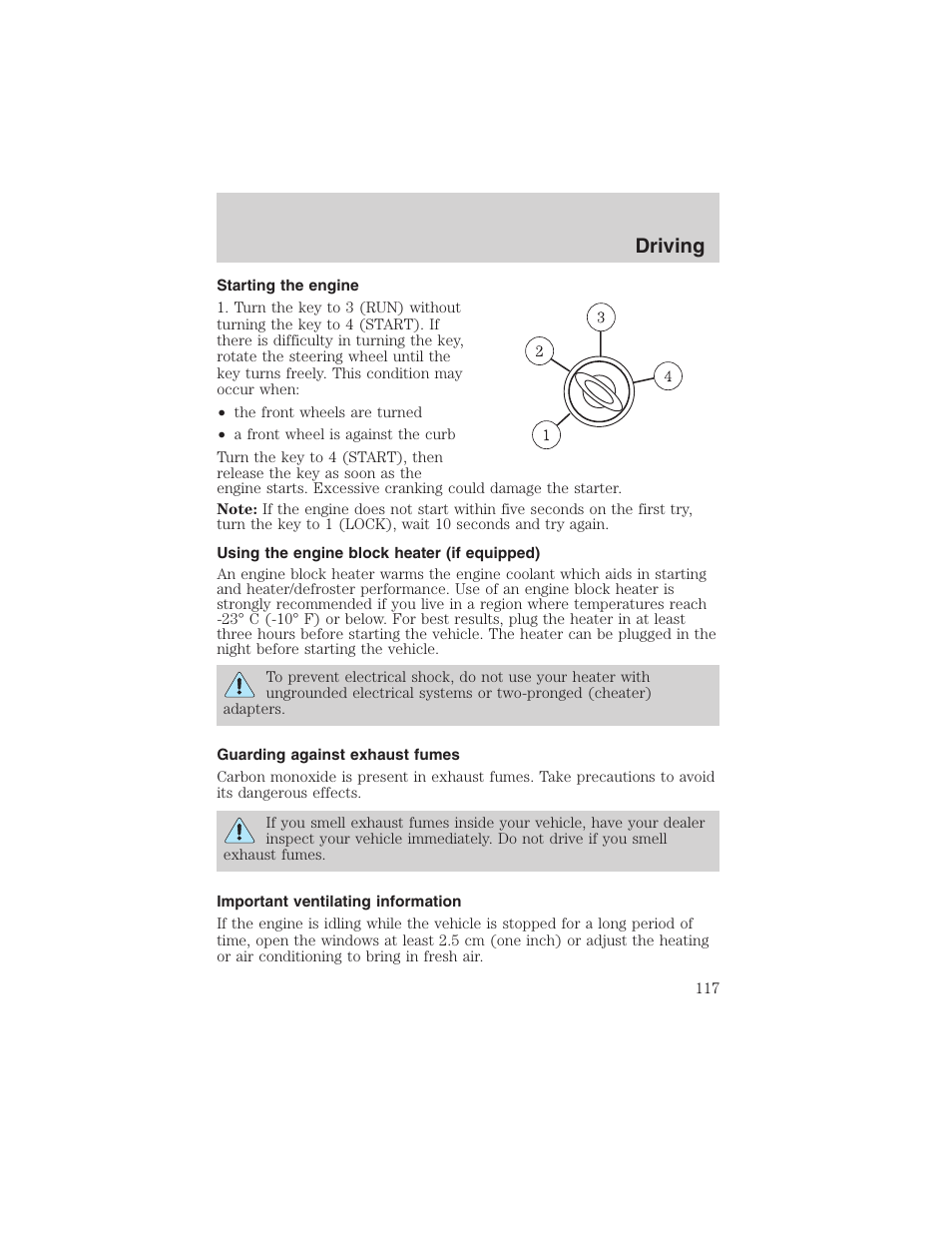 Driving | FORD 2003 Escape v.1 User Manual | Page 117 / 240