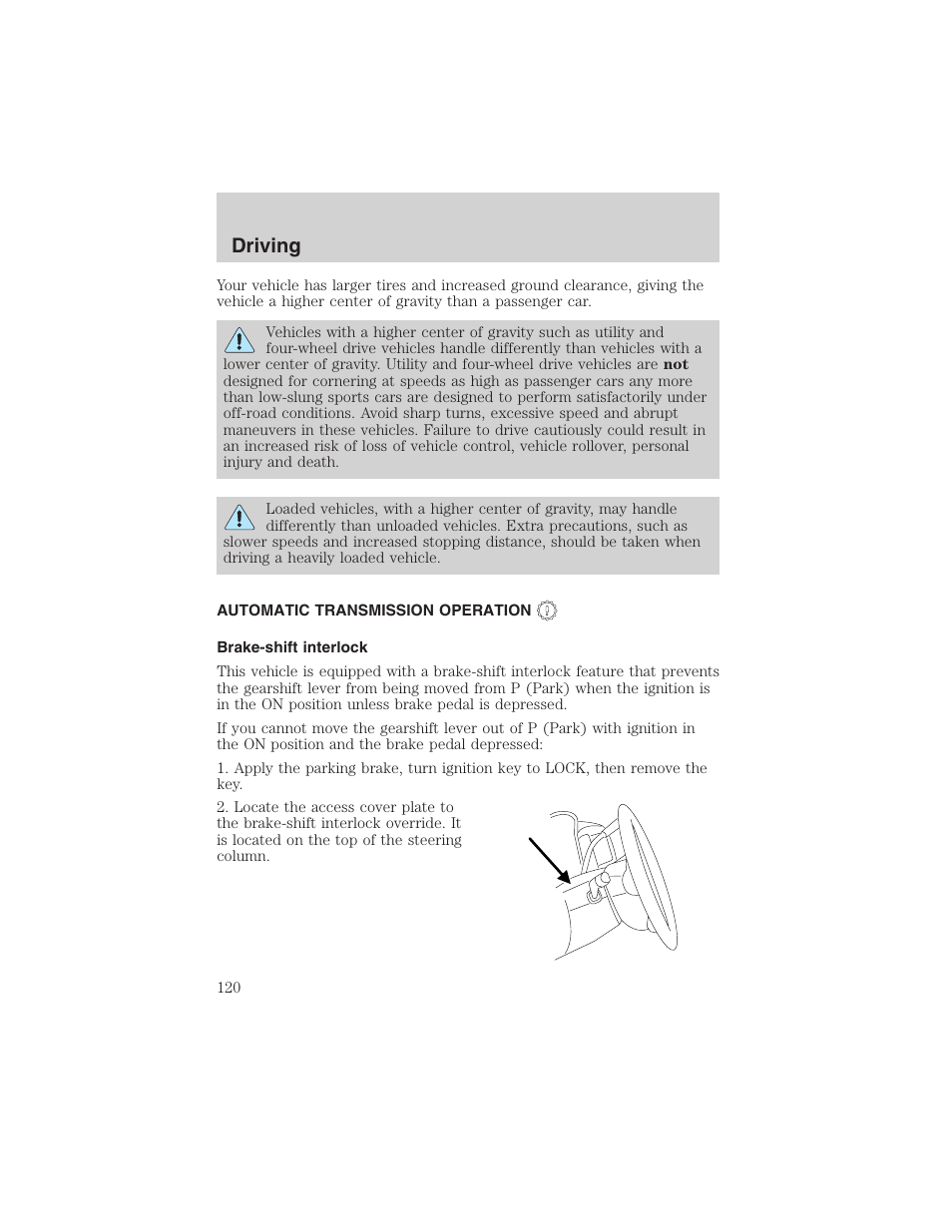 Driving | FORD 2003 Escape v.1 User Manual | Page 120 / 240