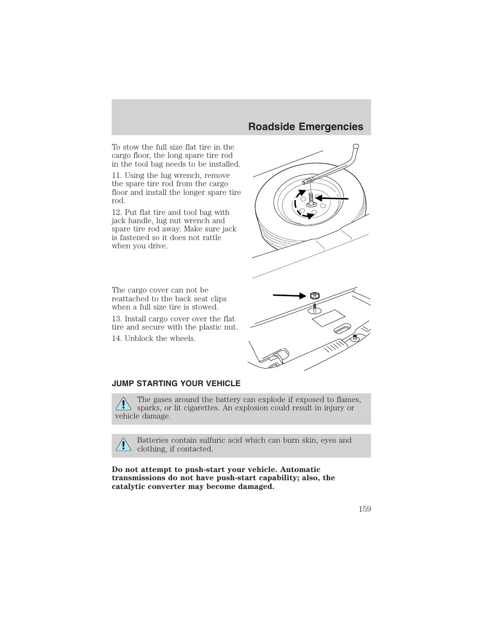 Roadside emergencies | FORD 2003 Escape v.1 User Manual | Page 159 / 240