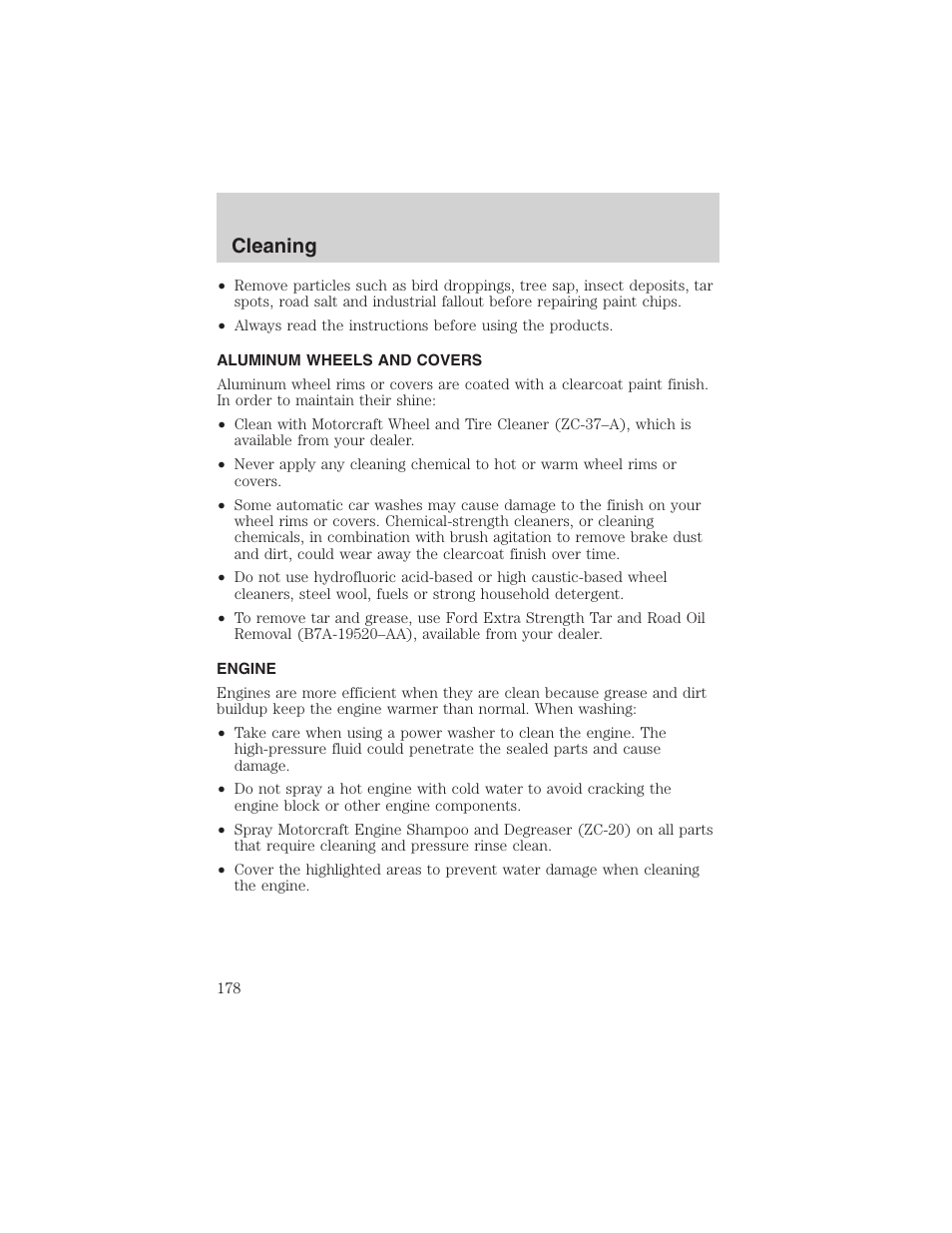 Cleaning | FORD 2003 Escape v.1 User Manual | Page 178 / 240