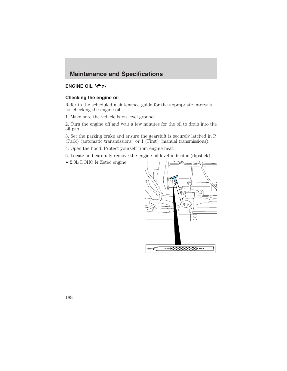 Maintenance and specifications | FORD 2003 Escape v.1 User Manual | Page 188 / 240
