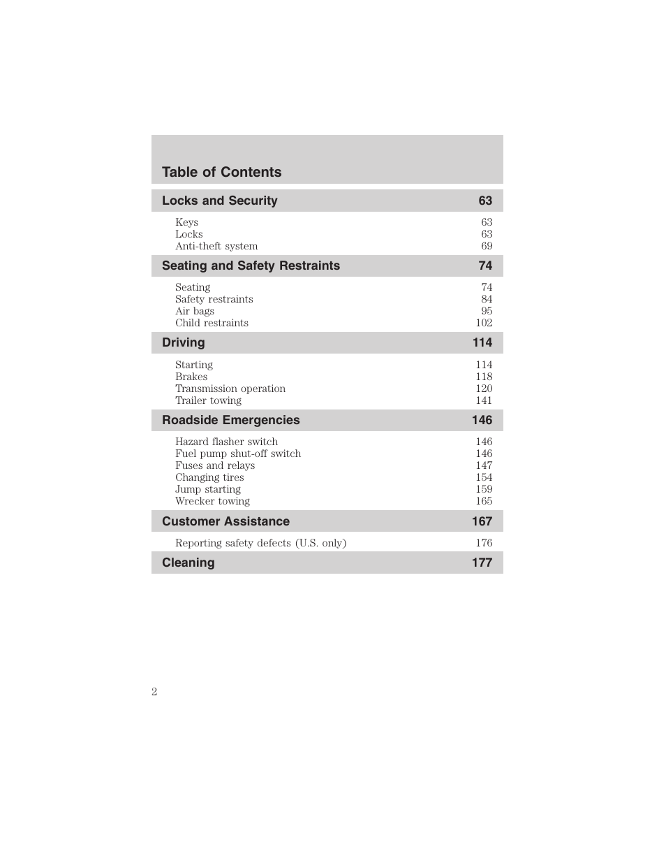 FORD 2003 Escape v.1 User Manual | Page 2 / 240