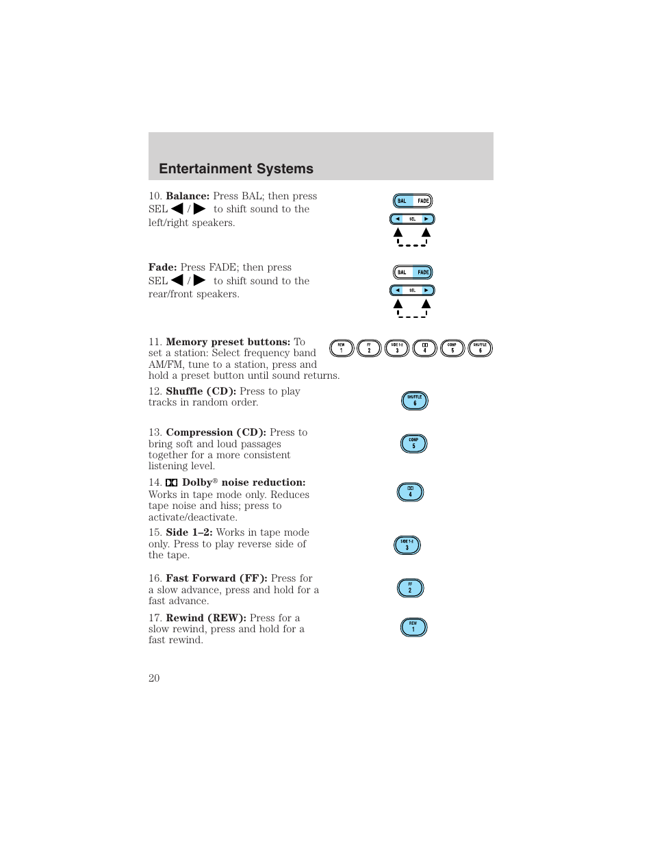 Entertainment systems | FORD 2003 Escape v.1 User Manual | Page 20 / 240