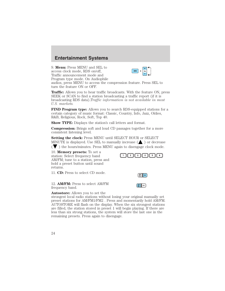 Entertainment systems | FORD 2003 Escape v.1 User Manual | Page 24 / 240