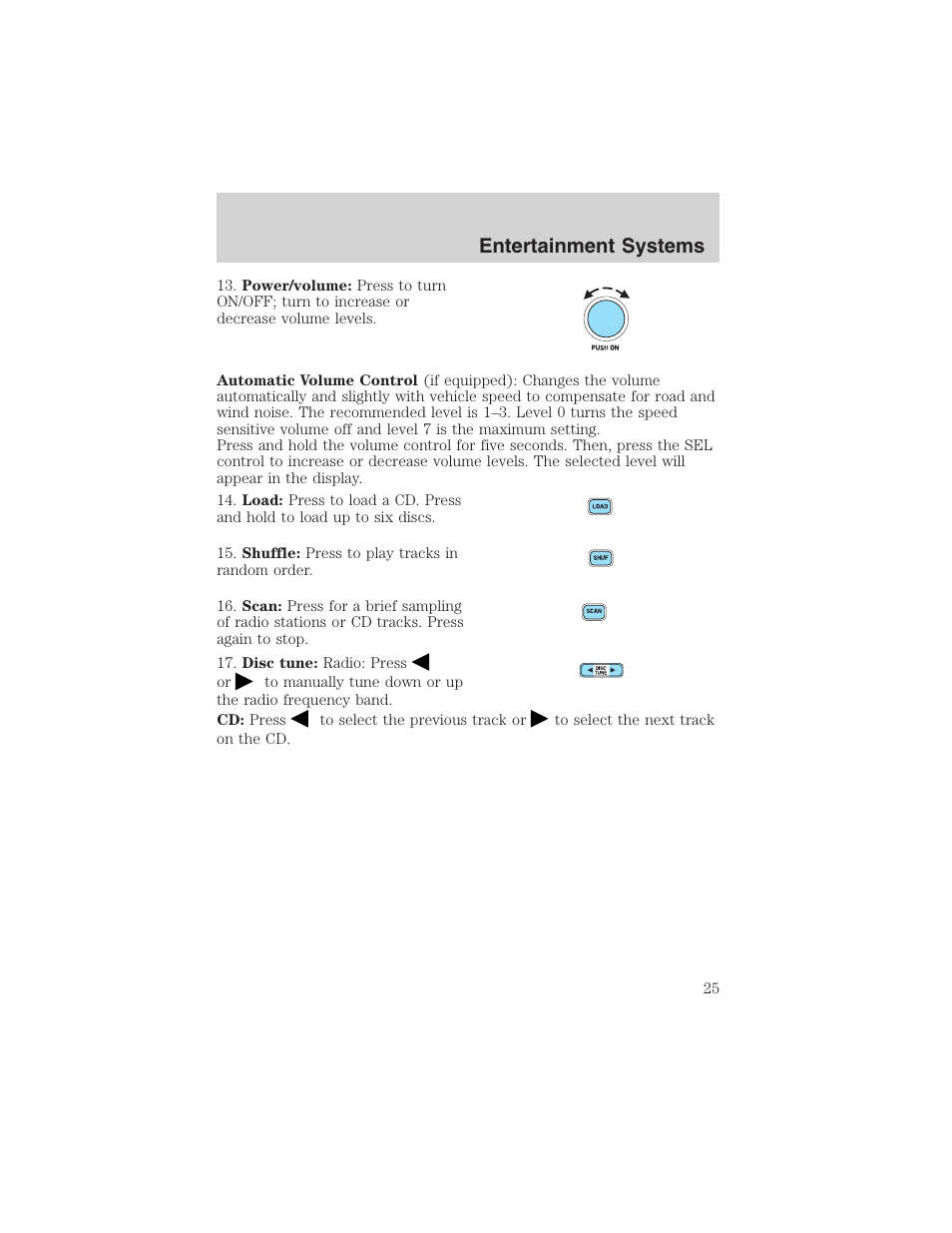 Entertainment systems | FORD 2003 Escape v.1 User Manual | Page 25 / 240