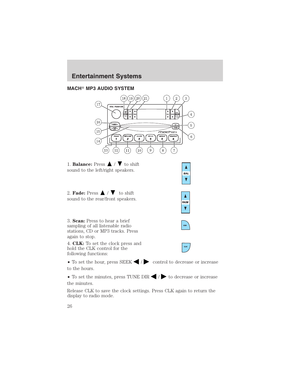 Entertainment systems | FORD 2003 Escape v.1 User Manual | Page 26 / 240