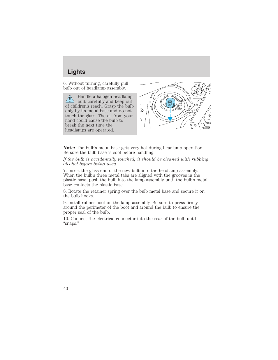 Lights | FORD 2003 Escape v.1 User Manual | Page 40 / 240
