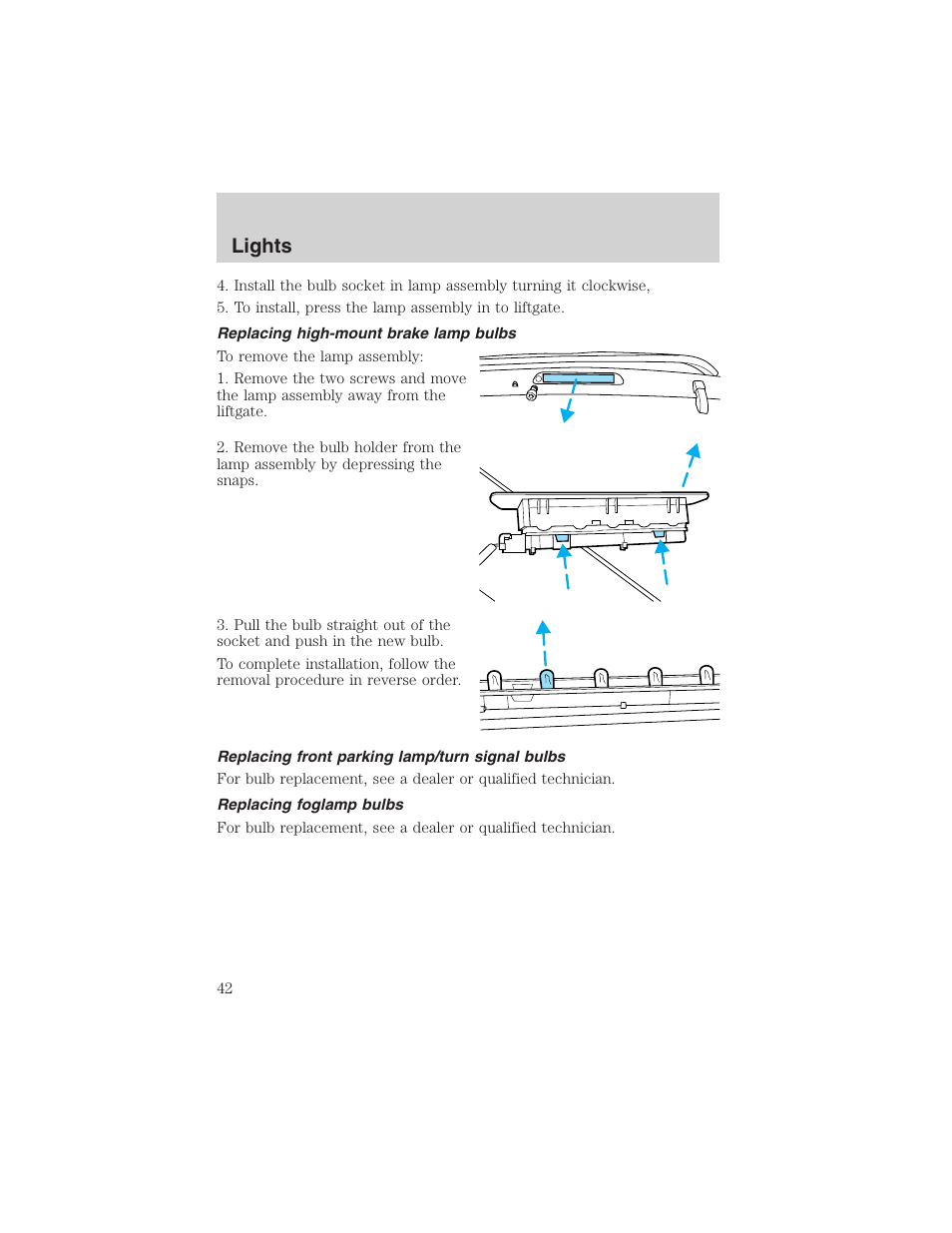 Lights | FORD 2003 Escape v.1 User Manual | Page 42 / 240