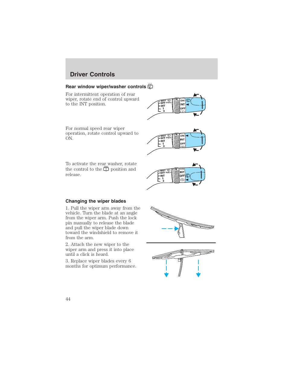 Driver controls | FORD 2003 Escape v.1 User Manual | Page 44 / 240