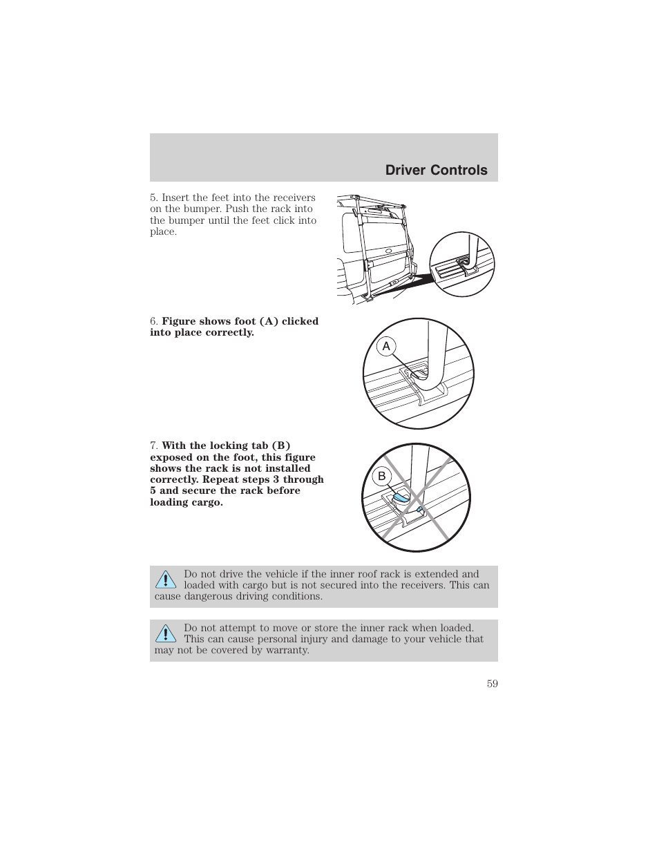 Driver controls | FORD 2003 Escape v.1 User Manual | Page 59 / 240