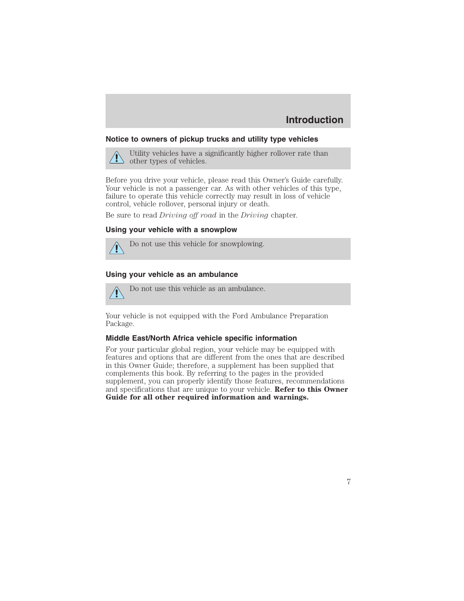Introduction | FORD 2003 Escape v.1 User Manual | Page 7 / 240