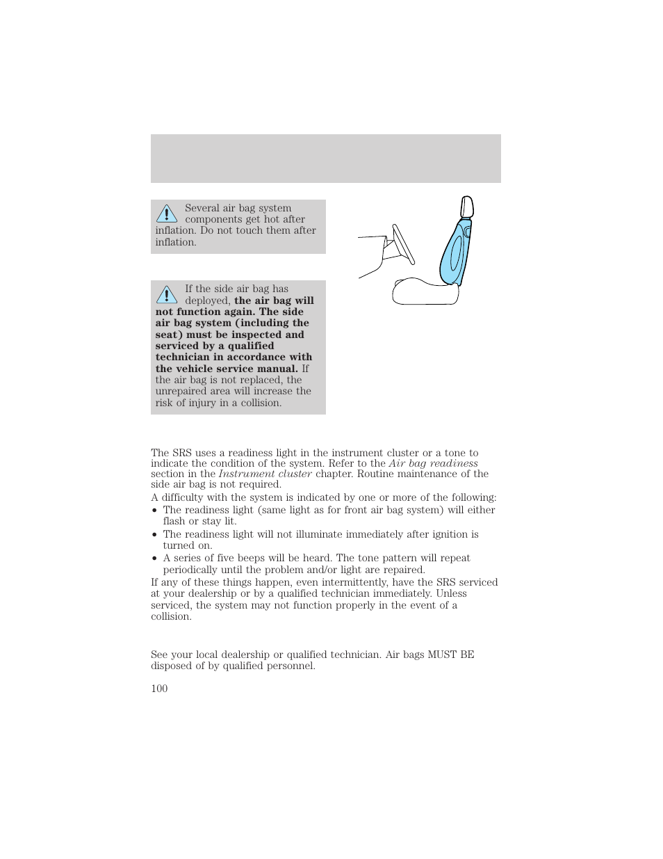 Seating and safety restraints | FORD 2003 Escape v.2 User Manual | Page 100 / 240