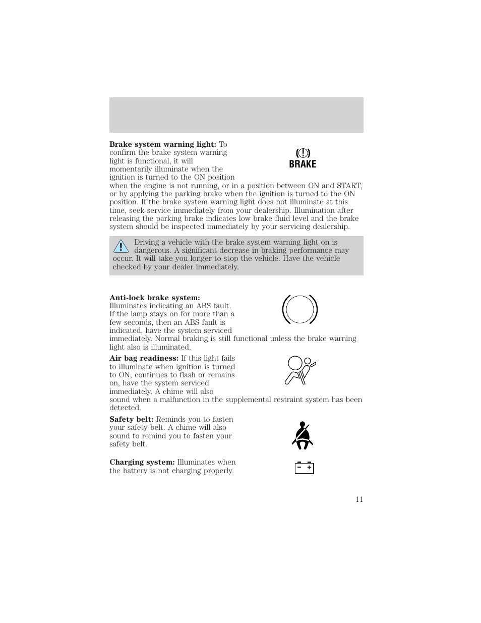 FORD 2003 Escape v.2 User Manual | Page 11 / 240