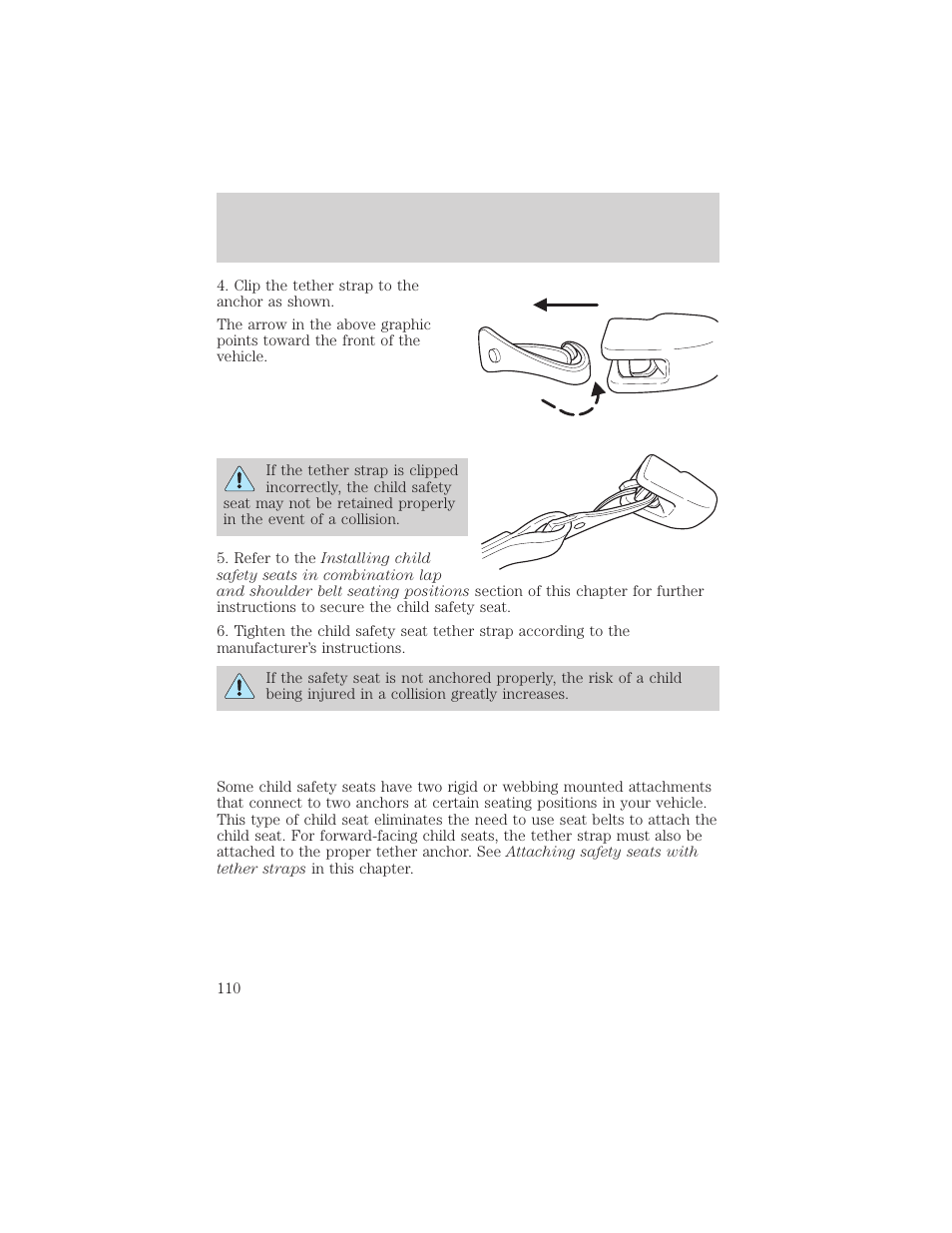 Seating and safety restraints | FORD 2003 Escape v.2 User Manual | Page 110 / 240