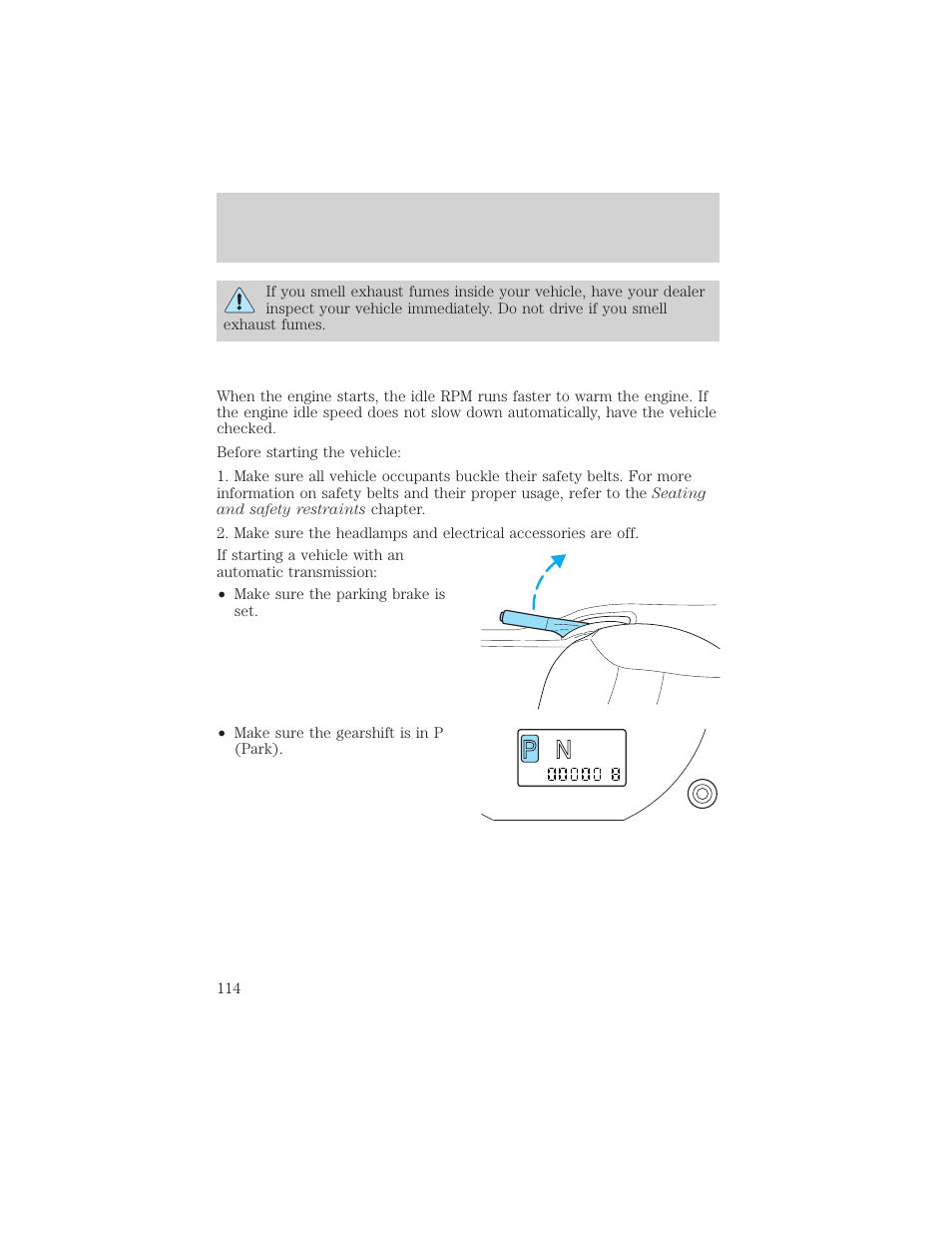 R d 2 1, Driving | FORD 2003 Escape v.2 User Manual | Page 114 / 240