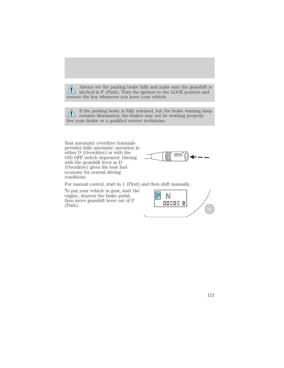 R d 2 1, Driving | FORD 2003 Escape v.2 User Manual | Page 121 / 240