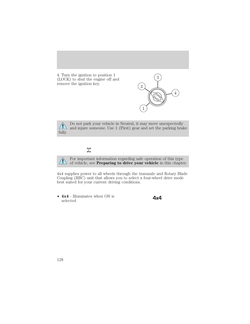 Driving | FORD 2003 Escape v.2 User Manual | Page 128 / 240