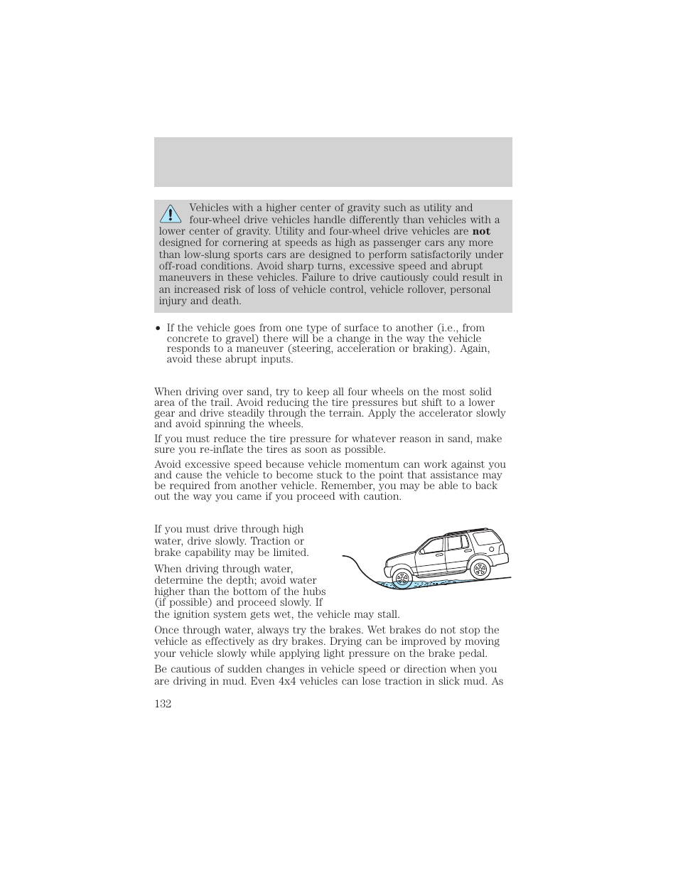 Driving | FORD 2003 Escape v.2 User Manual | Page 132 / 240