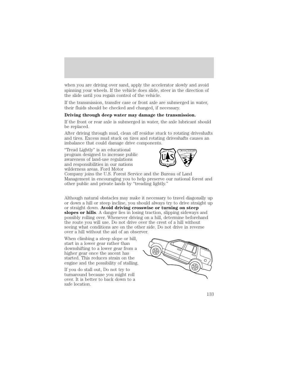 Driving | FORD 2003 Escape v.2 User Manual | Page 133 / 240