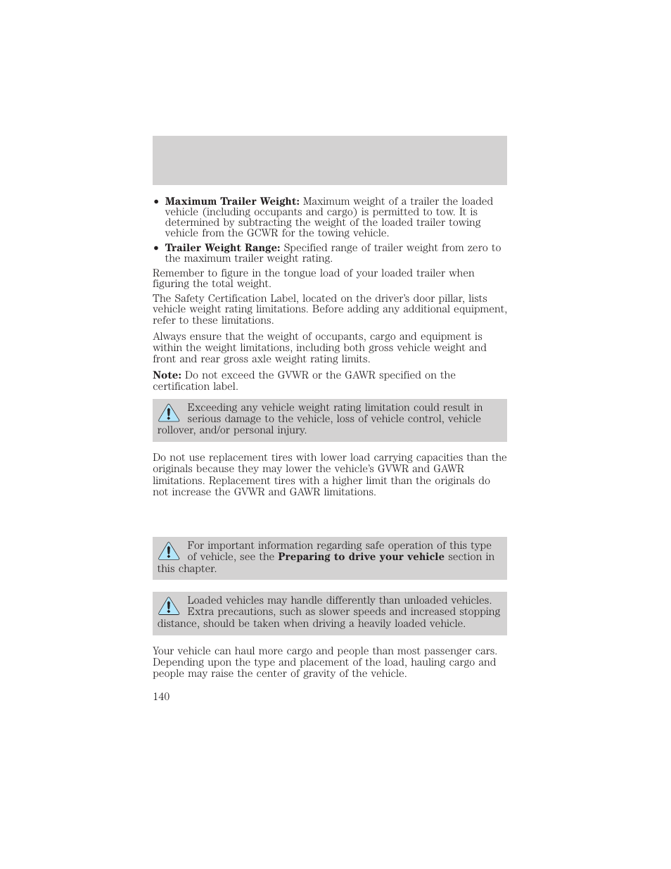 Driving | FORD 2003 Escape v.2 User Manual | Page 140 / 240