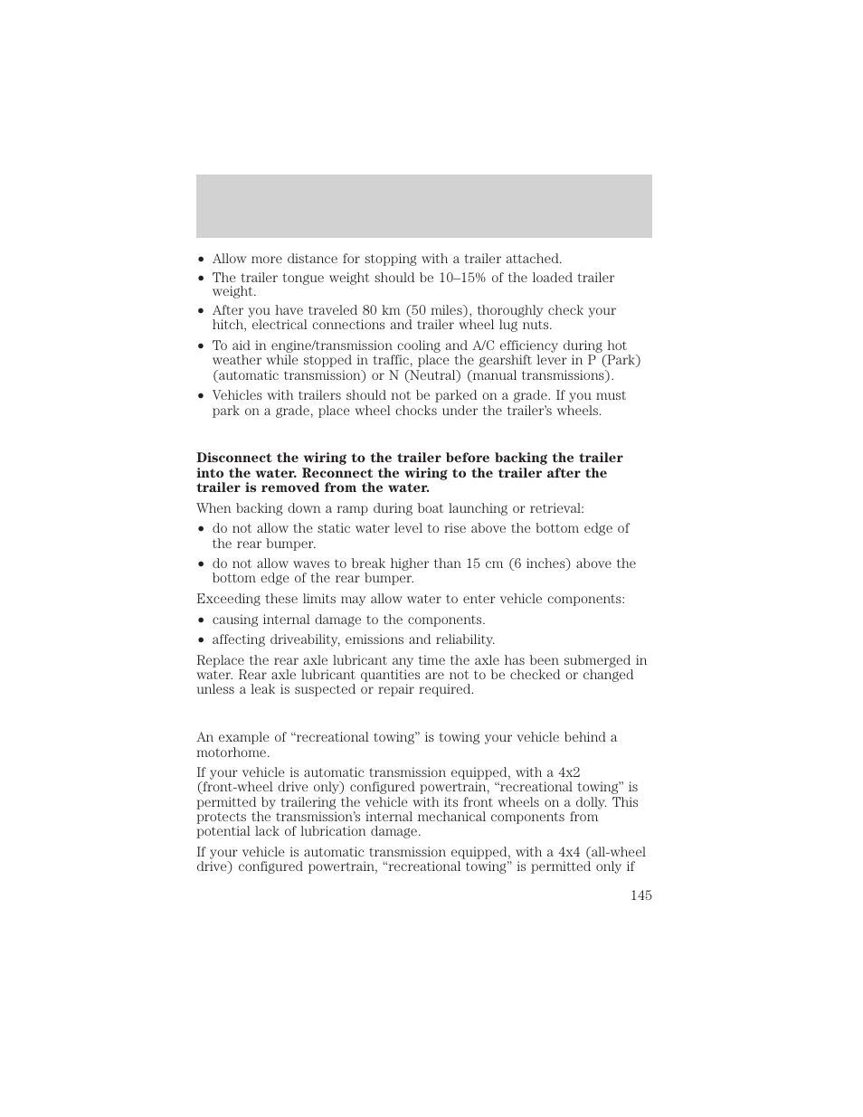 Driving | FORD 2003 Escape v.2 User Manual | Page 145 / 240