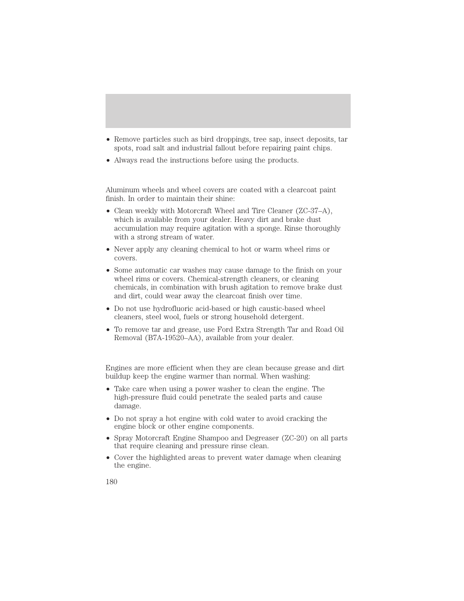 Cleaning | FORD 2003 Escape v.2 User Manual | Page 180 / 240