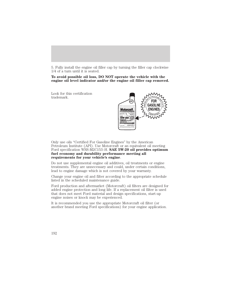 Maintenance and specifications | FORD 2003 Escape v.2 User Manual | Page 192 / 240