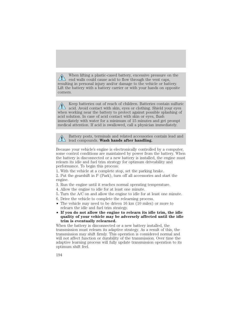 Maintenance and specifications | FORD 2003 Escape v.2 User Manual | Page 194 / 240