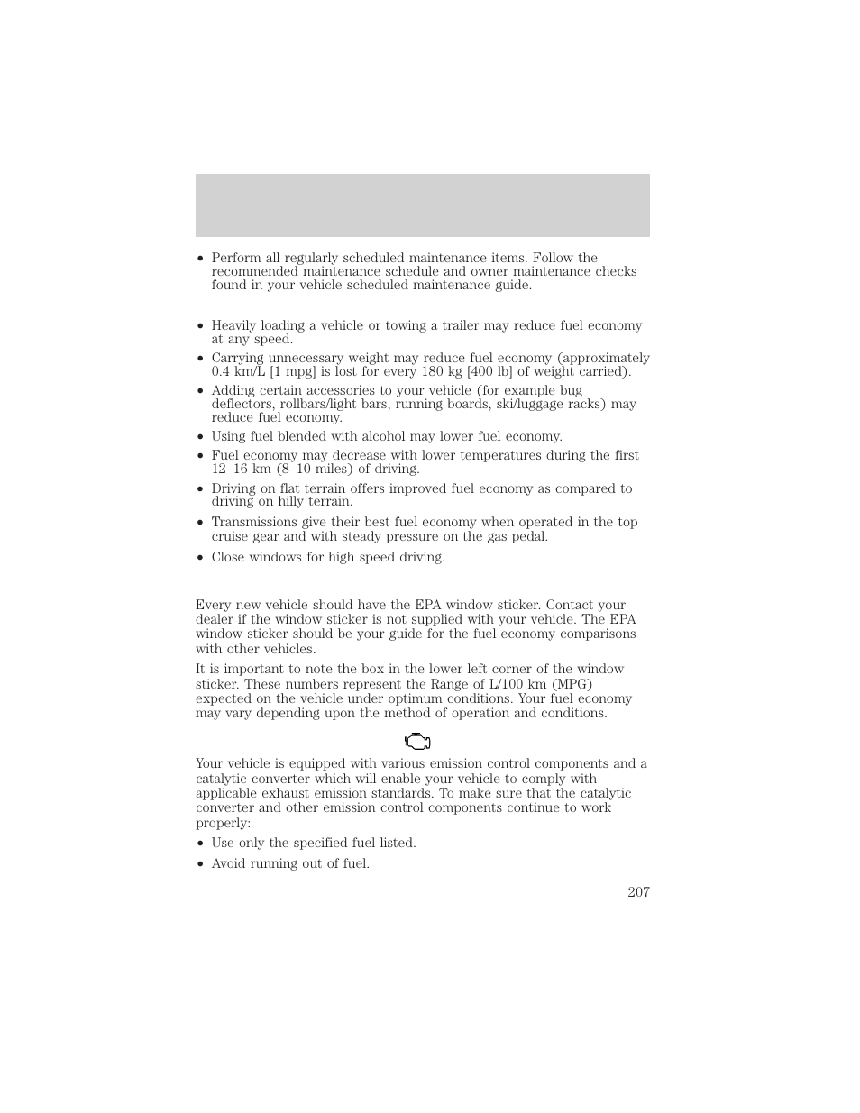 Maintenance and specifications | FORD 2003 Escape v.2 User Manual | Page 207 / 240