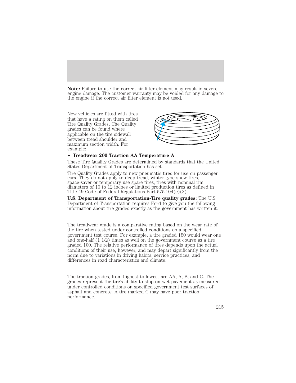 Maintenance and specifications | FORD 2003 Escape v.2 User Manual | Page 215 / 240