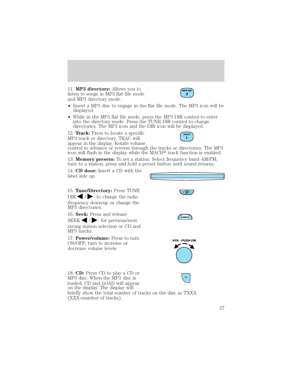 Entertainment systems | FORD 2003 Escape v.2 User Manual | Page 27 / 240