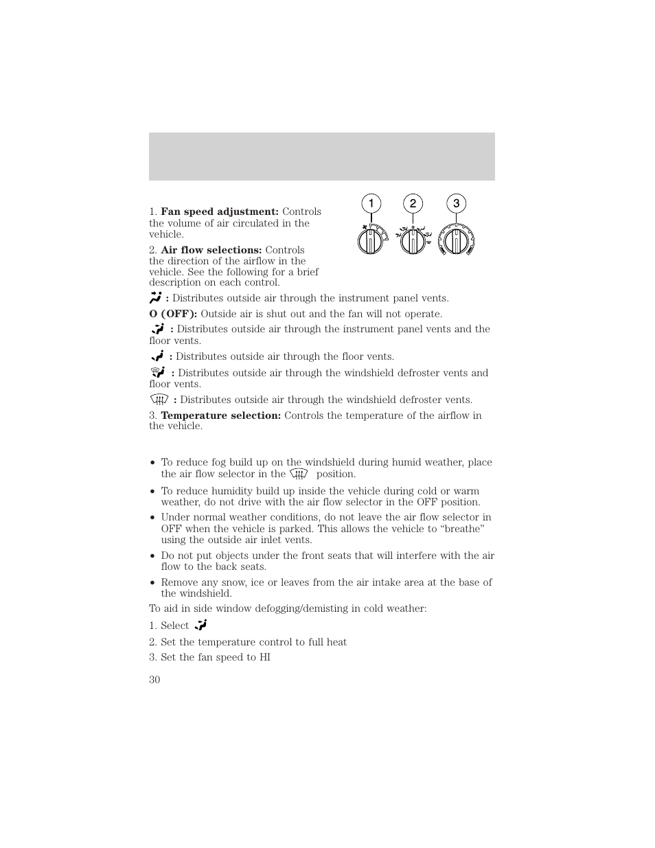 Climate controls | FORD 2003 Escape v.2 User Manual | Page 30 / 240