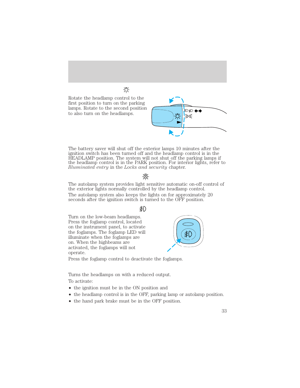 Lights | FORD 2003 Escape v.2 User Manual | Page 33 / 240