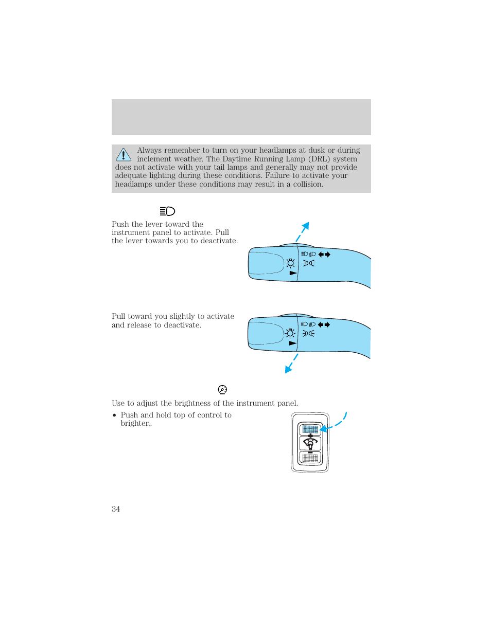 Lights | FORD 2003 Escape v.2 User Manual | Page 34 / 240