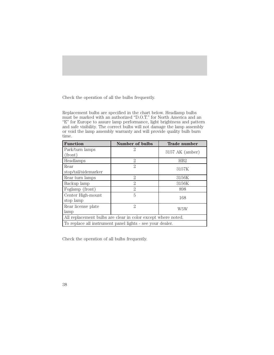 Lights | FORD 2003 Escape v.2 User Manual | Page 38 / 240