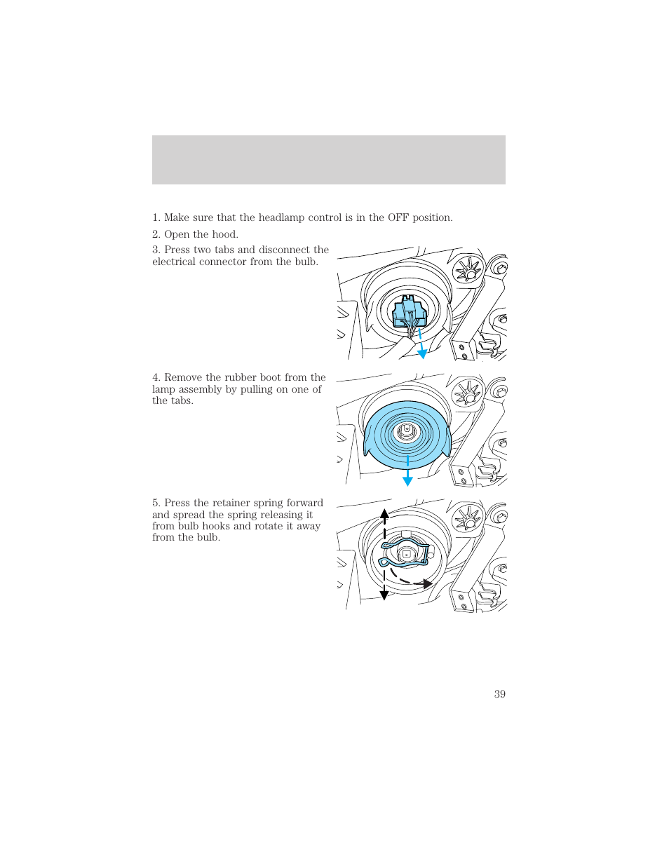 Lights | FORD 2003 Escape v.2 User Manual | Page 39 / 240