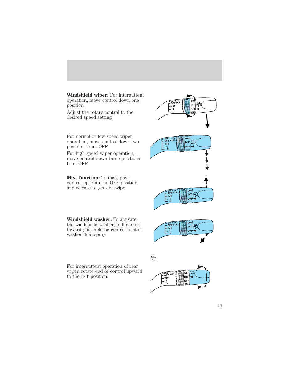 Driver controls | FORD 2003 Escape v.2 User Manual | Page 43 / 240