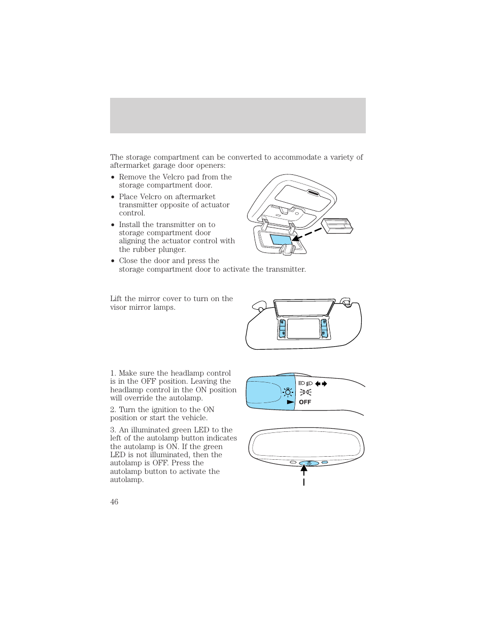 Driver controls | FORD 2003 Escape v.2 User Manual | Page 46 / 240